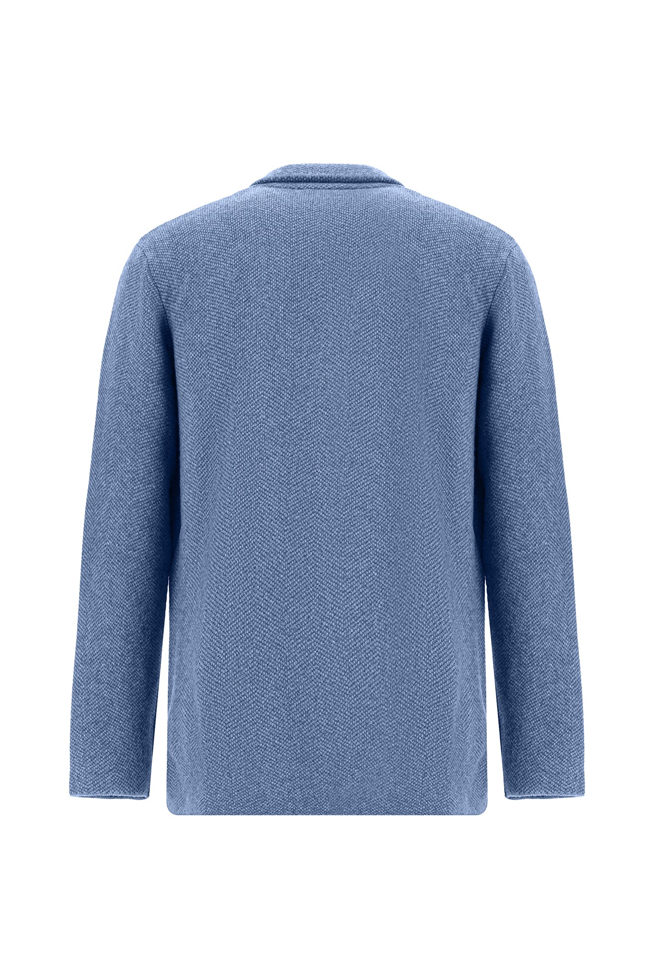 Açık Mavi İtalyan Yünlü Kaşmirli  Kruvaze Triko Hırka