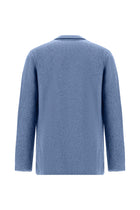 Açık Mavi İtalyan Yünlü Kaşmirli  Kruvaze Triko Hırka