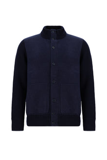 Mavi İtalyan Yünlü Kaşmirli  Triko Hırka