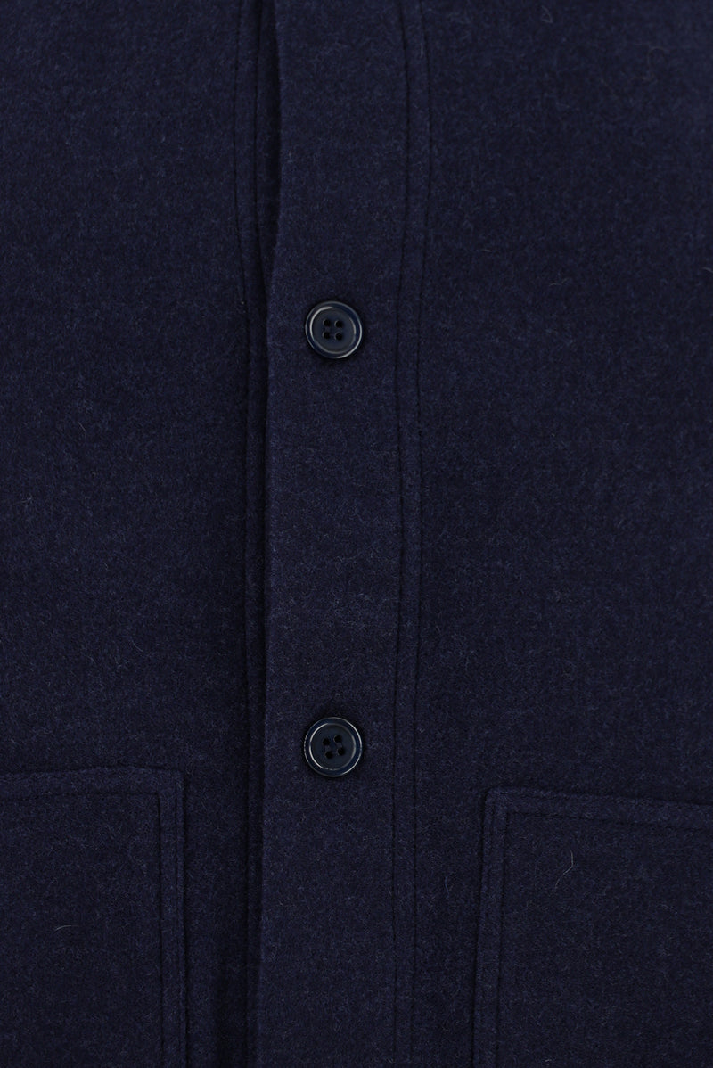 Mavi İtalyan Yünlü Kaşmirli  Triko Hırka