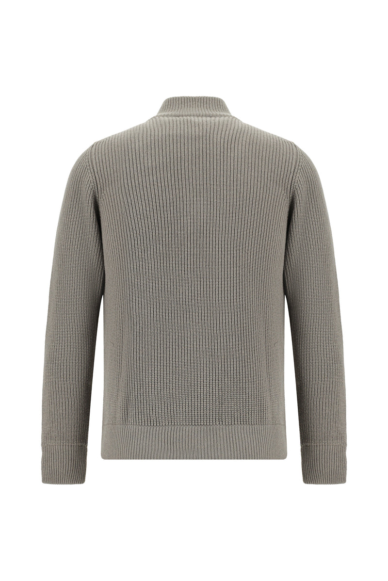 Orta Kahve İtalyan Yünlü Kaşmirli  Triko Hırka