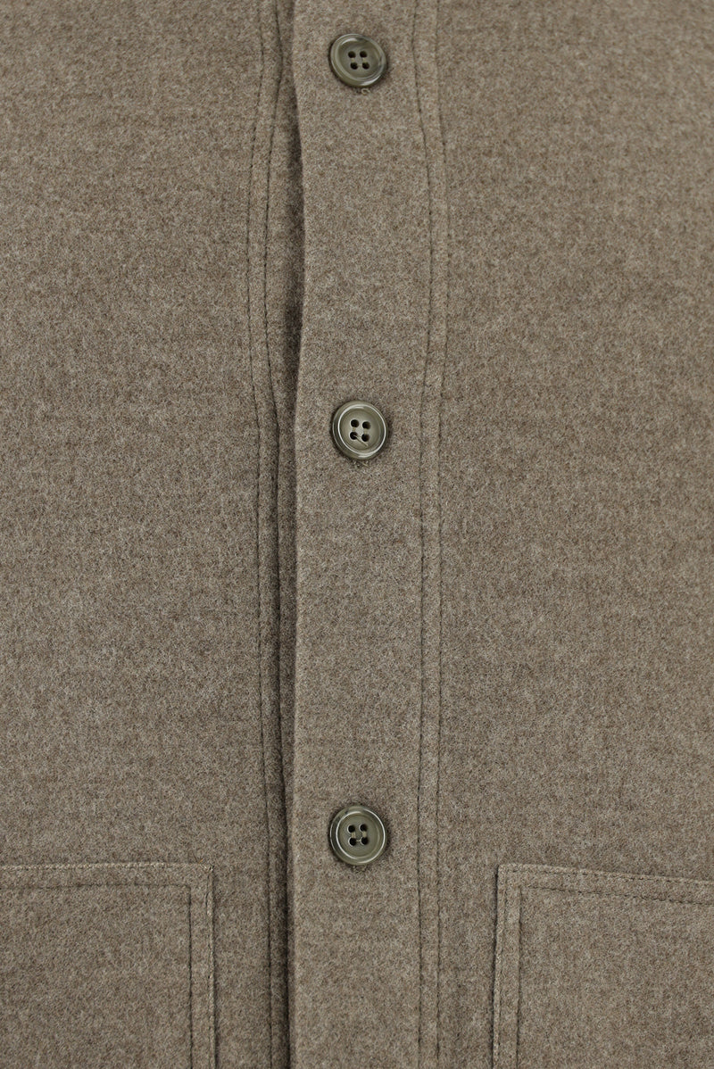 Orta Kahve İtalyan Yünlü Kaşmirli  Triko Hırka