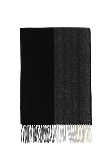 Siyah İtalyan Yünlü Kaşmir Desenli Atkı