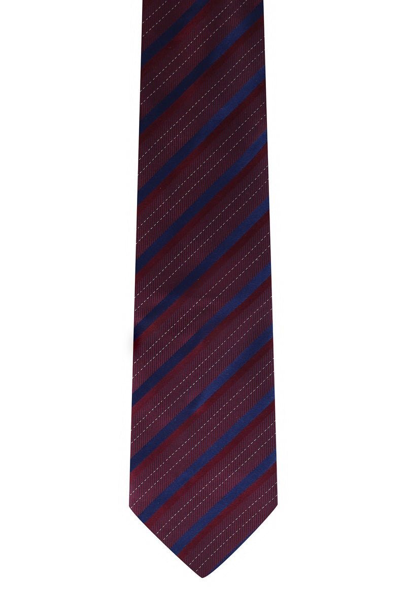 Koyu Bordo Desenli İtalyan Kravat