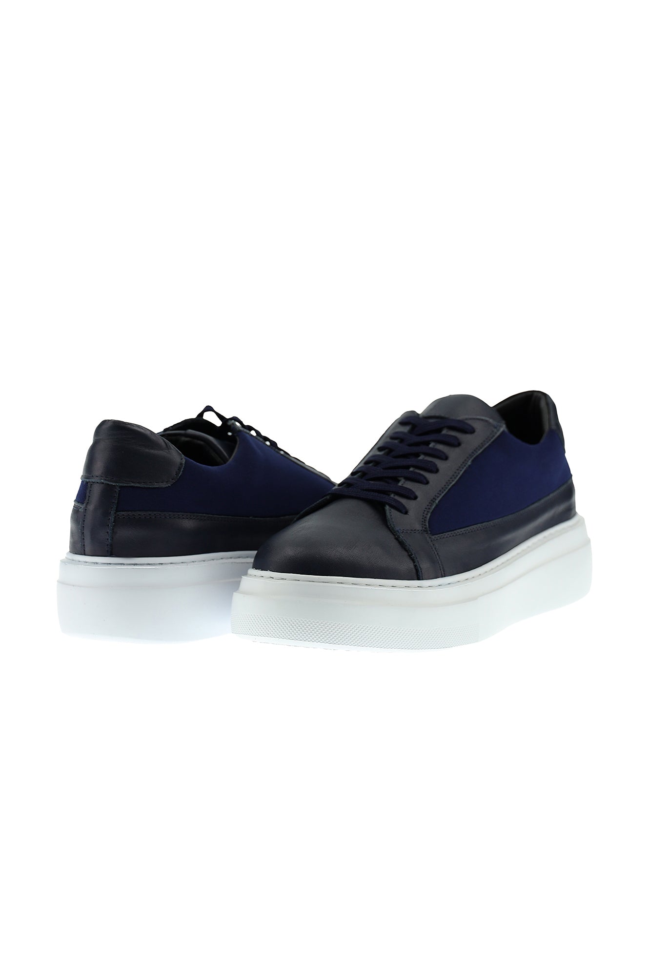 Koyu Lacivert Sneaker Deri Ayakkabı