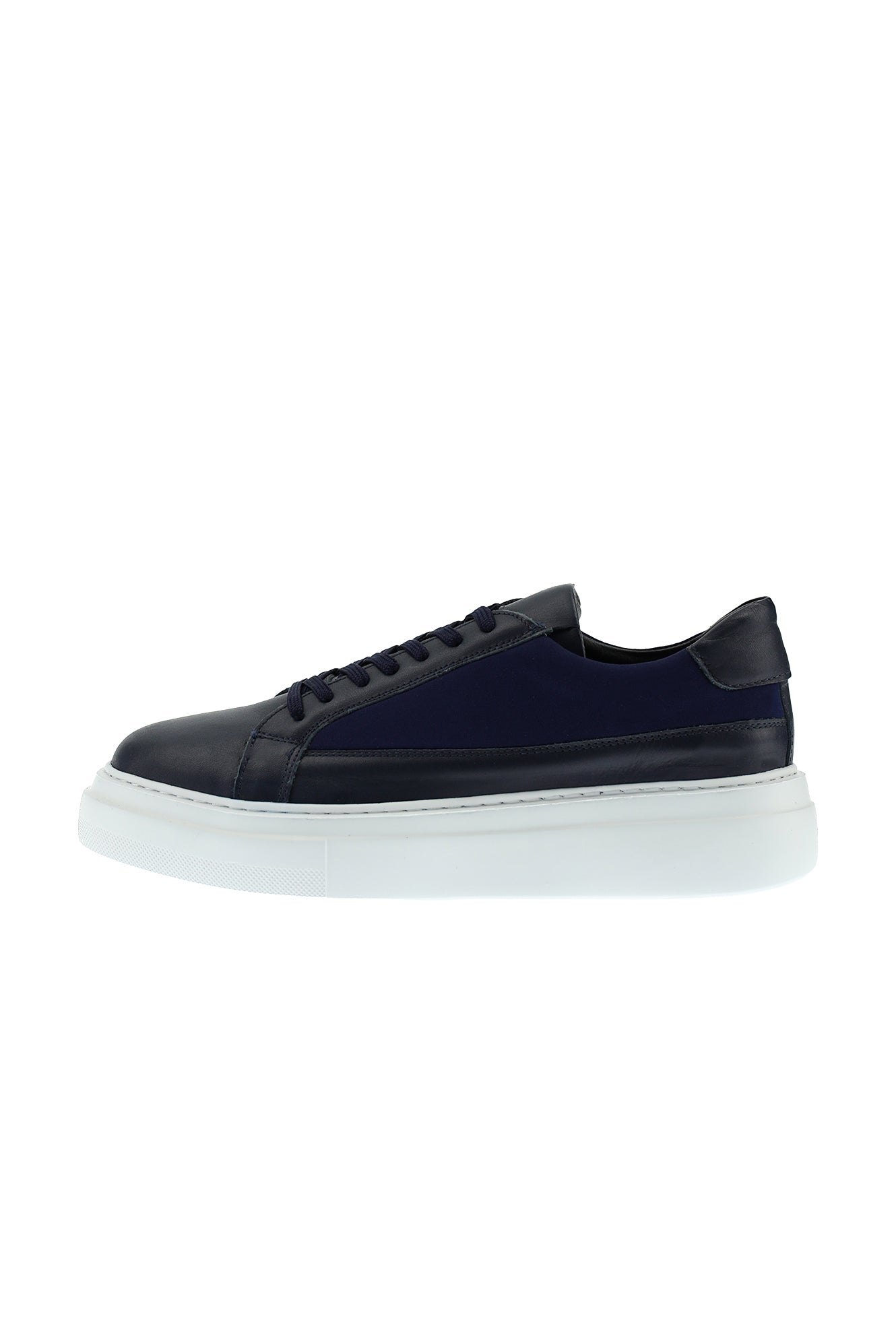 Koyu Lacivert Sneaker Deri Ayakkabı