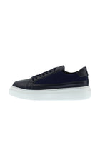 Koyu Lacivert Sneaker Deri Ayakkabı