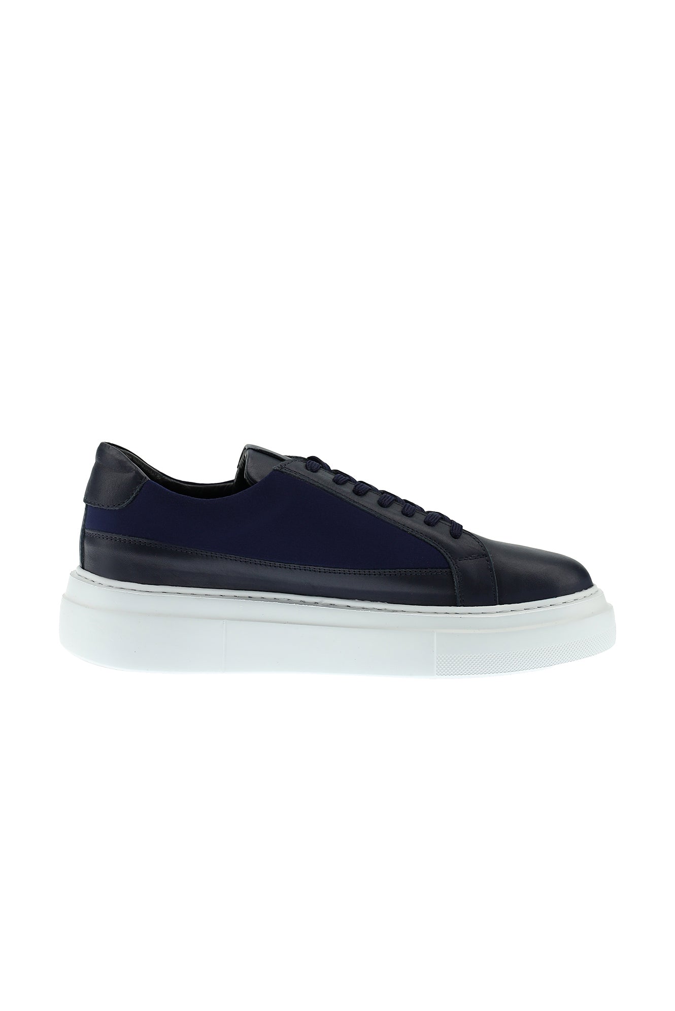 Koyu Lacivert Sneaker Deri Ayakkabı