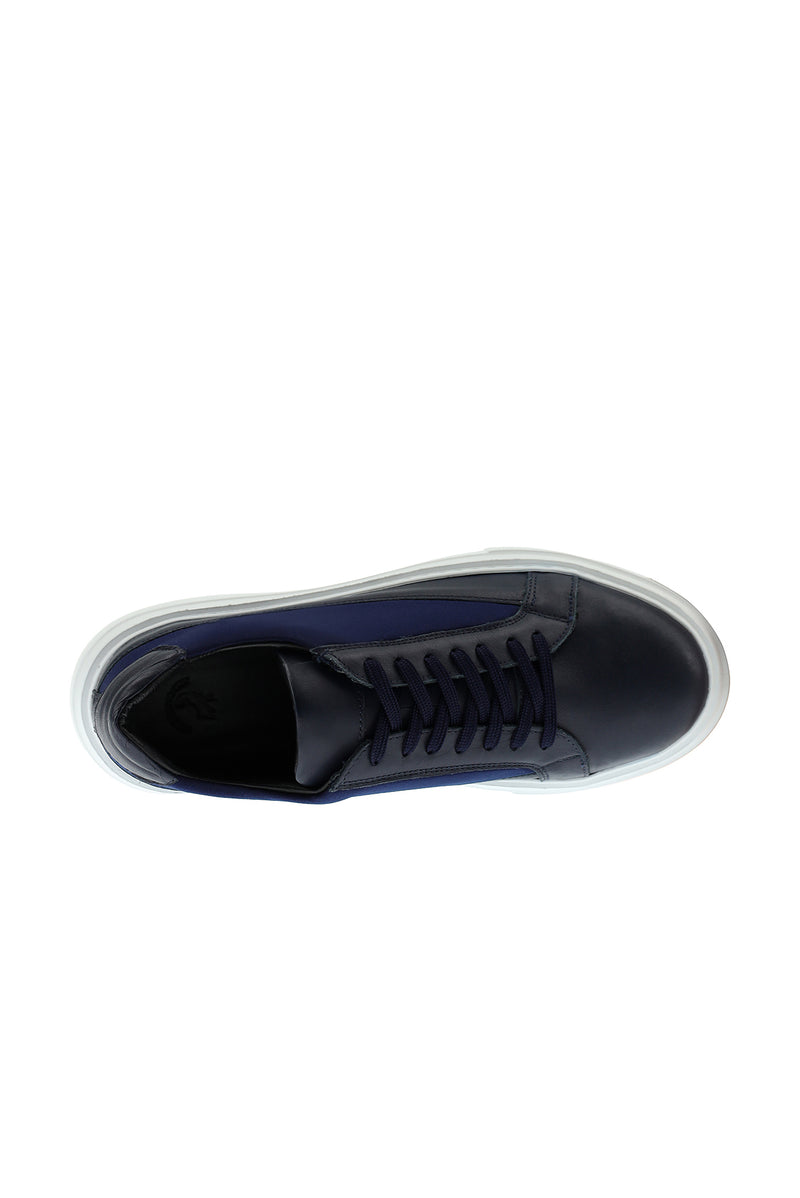 Koyu Lacivert Sneaker Deri Ayakkabı
