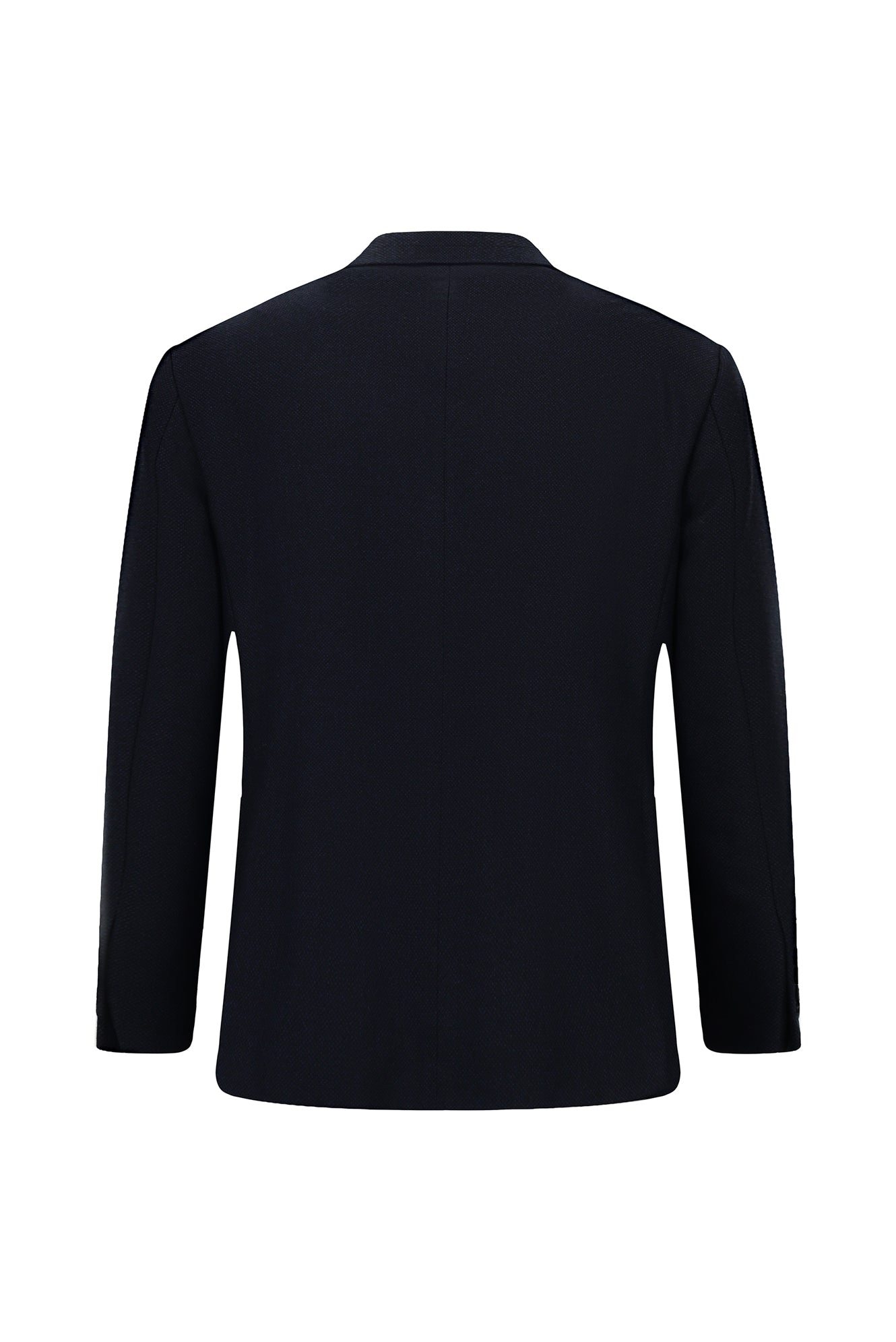 Koyu Lacivert 4 Drop Relaxed Fit Rahat Kesim Yün Mono Yaka Tam Astar Cepli Klasik Desenli İtalyan Ceket