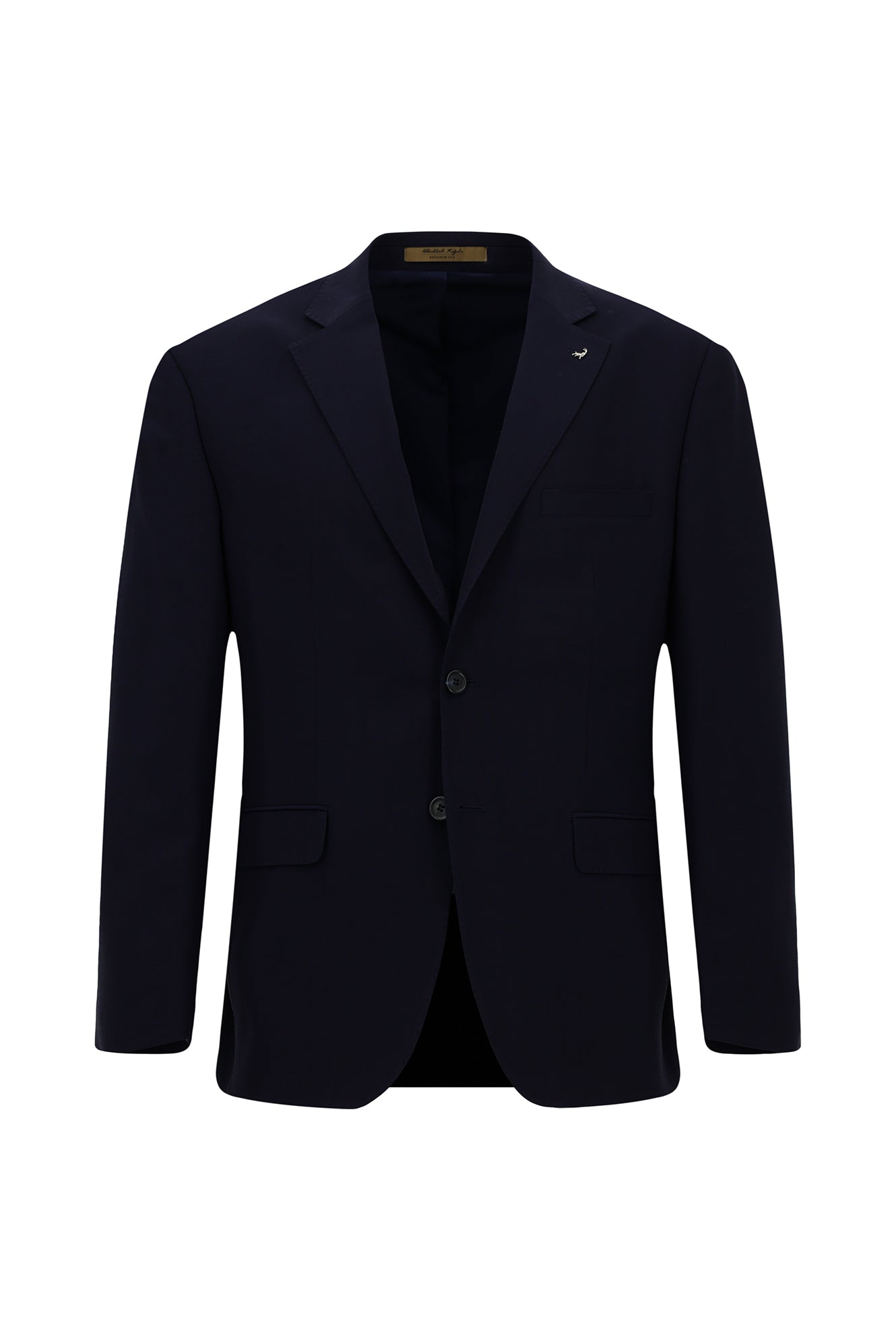 Koyu Lacivert 4 Drop Relaxed Fit Rahat Kesim Mono Yaka Tam Astar Cepli Klasik İtalyan Yün Ceket