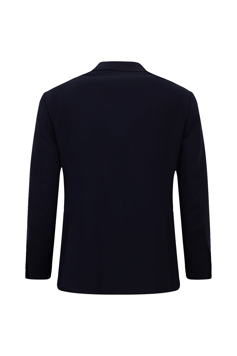 Koyu Lacivert 4 Drop Relaxed Fit Rahat Kesim Mono Yaka Tam Astar Cepli Klasik İtalyan Yün Ceket