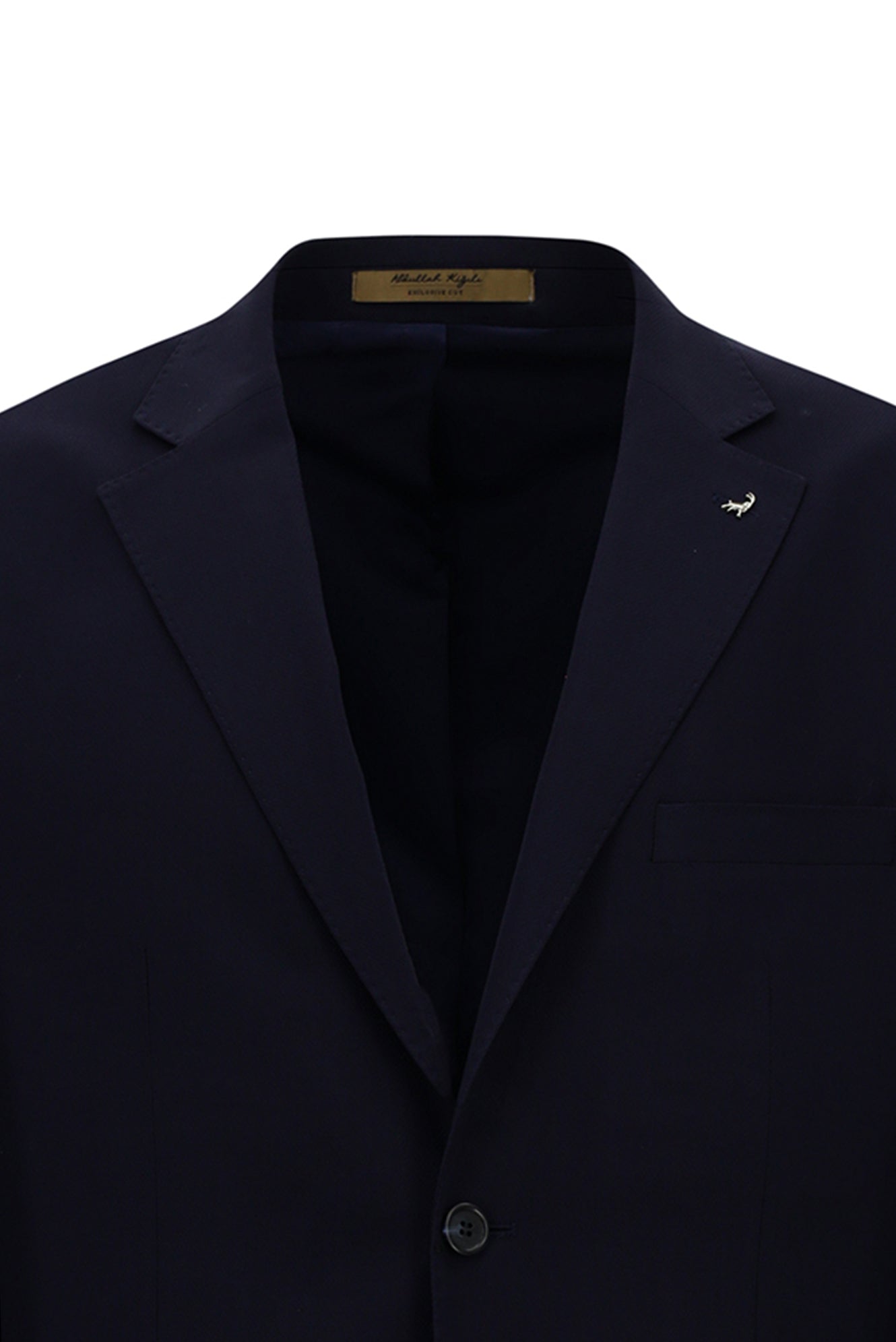 Koyu Lacivert 4 Drop Relaxed Fit Rahat Kesim Mono Yaka Tam Astar Cepli Klasik İtalyan Yün Ceket