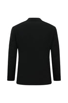 Siyah 6 Drop Regular Fit Standart Kesim Sivri Yaka Tam Astar Cepli Kruvaze İtalyan Yün Ceket