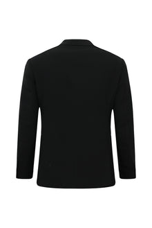 Siyah 6 Drop Regular Fit Standart Kesim Sivri Yaka Tam Astar Cepli Kruvaze İtalyan Yün Ceket