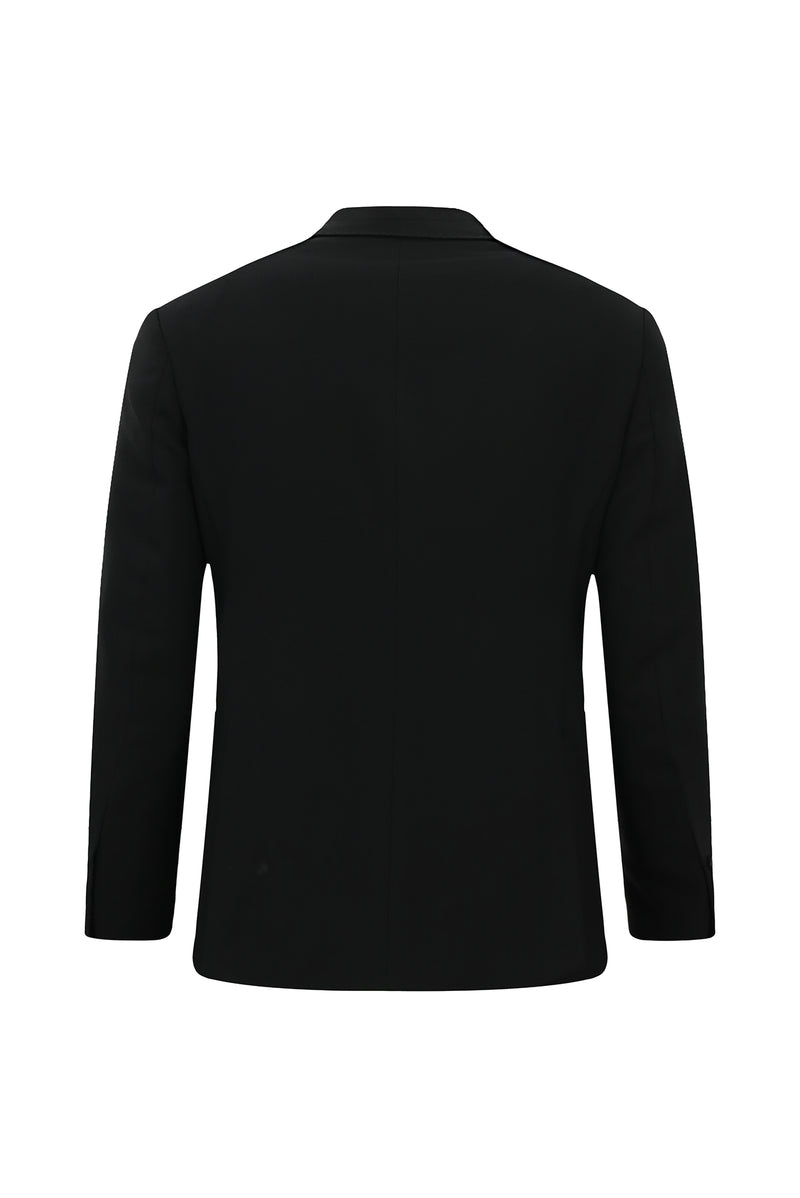 Siyah 6 Drop Regular Fit Standart Kesim Sivri Yaka Tam Astar Cepli Kruvaze İtalyan Yün Ceket