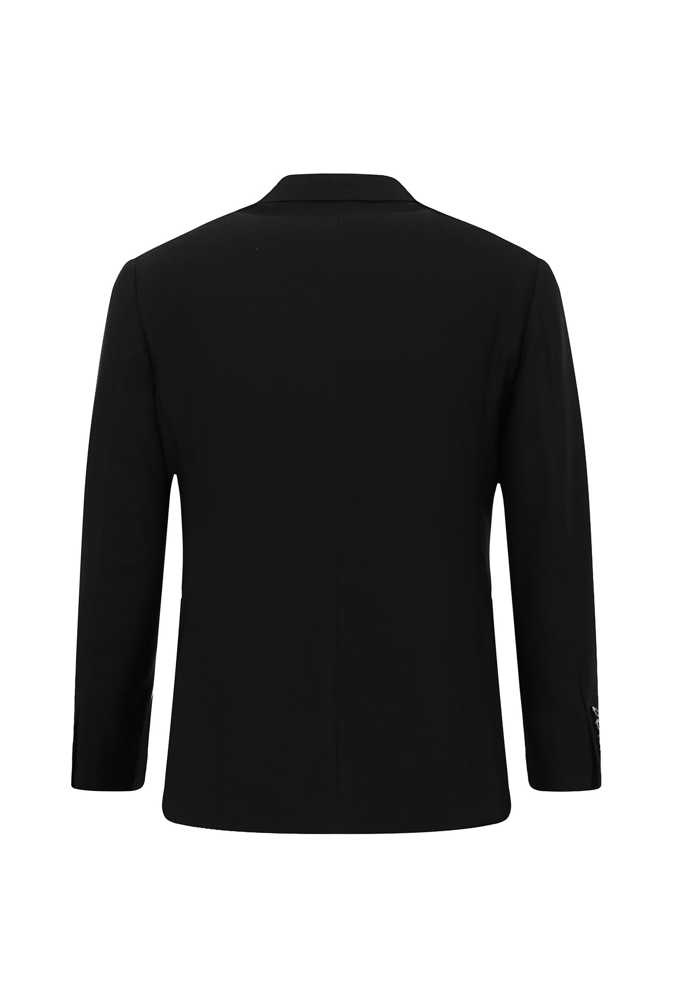 Siyah 7 Drop Slim Fit Dar Kesim Sivri Yaka Tam Astar Cepli Desenli Kruvaze İtalyan Yün Ceket