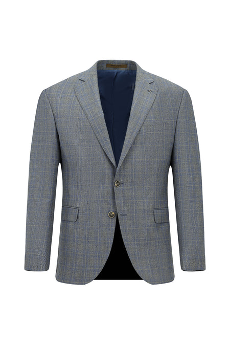 Orta Gri 4 Drop Relaxed Fit Rahat Kesim Yünlü Mono Yaka Tam Astar Cepli Klasik İpek Karışımlı İtalyan Ceket