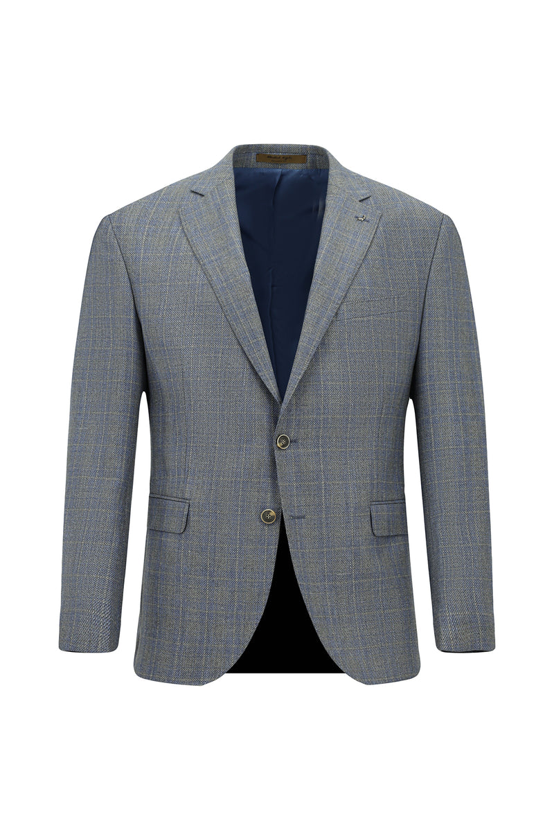 Orta Gri 4 Drop Relaxed Fit Rahat Kesim Yünlü Mono Yaka Tam Astar Cepli Klasik ?pek Kar???ml? ?talyan Ceket-Abdullah Ki??l?