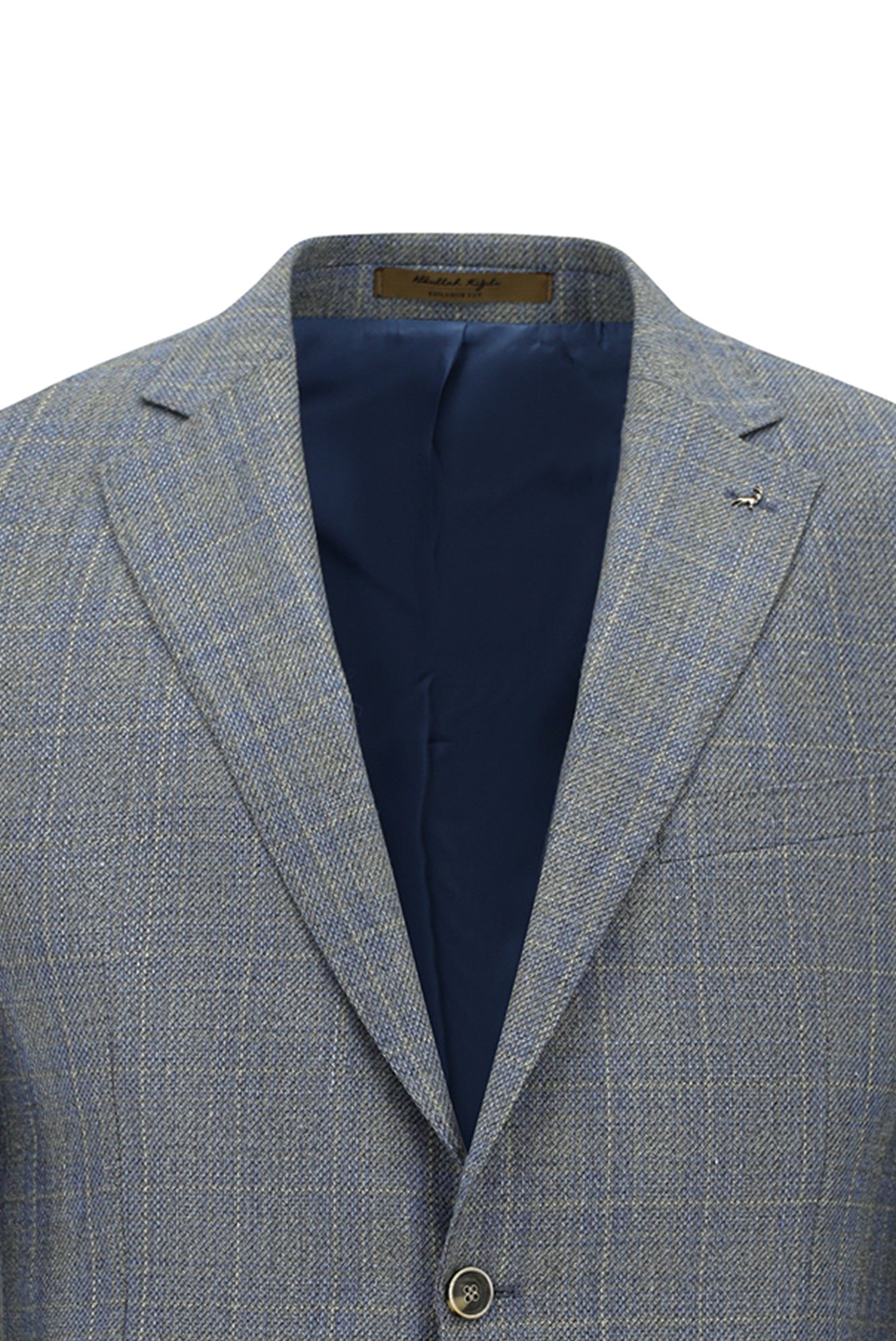 Orta Gri 4 Drop Relaxed Fit Rahat Kesim Yünlü Mono Yaka Tam Astar Cepli Klasik İpek Karışımlı İtalyan Ceket