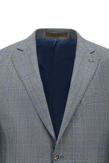 Orta Gri 4 Drop Relaxed Fit Rahat Kesim Yünlü Mono Yaka Tam Astar Cepli Klasik İpek Karışımlı İtalyan Ceket