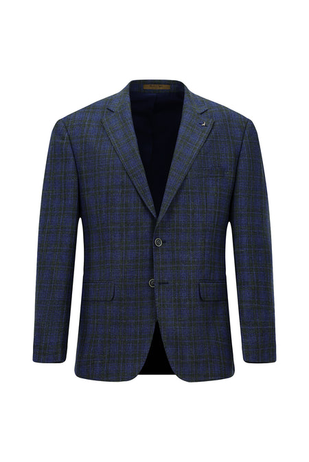 Koyu Haki 4 Drop Relaxed Fit Rahat Kesim Yünlü Mono Yaka Tam Astar Cepli Klasik İpek Karışımlı İtalyan Ceket