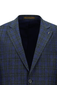 Koyu Haki 4 Drop Relaxed Fit Rahat Kesim Yünlü Mono Yaka Tam Astar Cepli Klasik İpek Karışımlı İtalyan Ceket