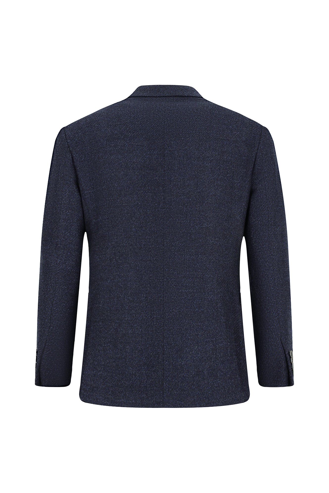 Koyu Lacivert 6 Drop Regular Fit Standart Kesim İtalyan Mono Yaka Klasik Yünlü Ceket