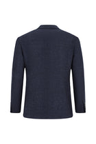 Koyu Lacivert 6 Drop Regular Fit Standart Kesim İtalyan Mono Yaka Klasik Yünlü Ceket