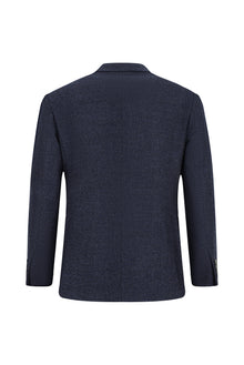 Koyu Lacivert 6 Drop Regular Fit Standart Kesim İtalyan Mono Yaka Klasik Yünlü Ceket