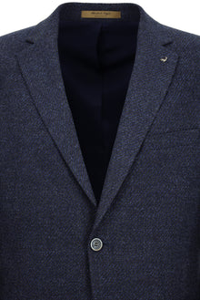 Koyu Lacivert 6 Drop Regular Fit Standart Kesim İtalyan Mono Yaka Klasik Yünlü Ceket