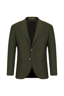 Orta Haki 7 Drop Slim Fit Dar Kesim Ceket