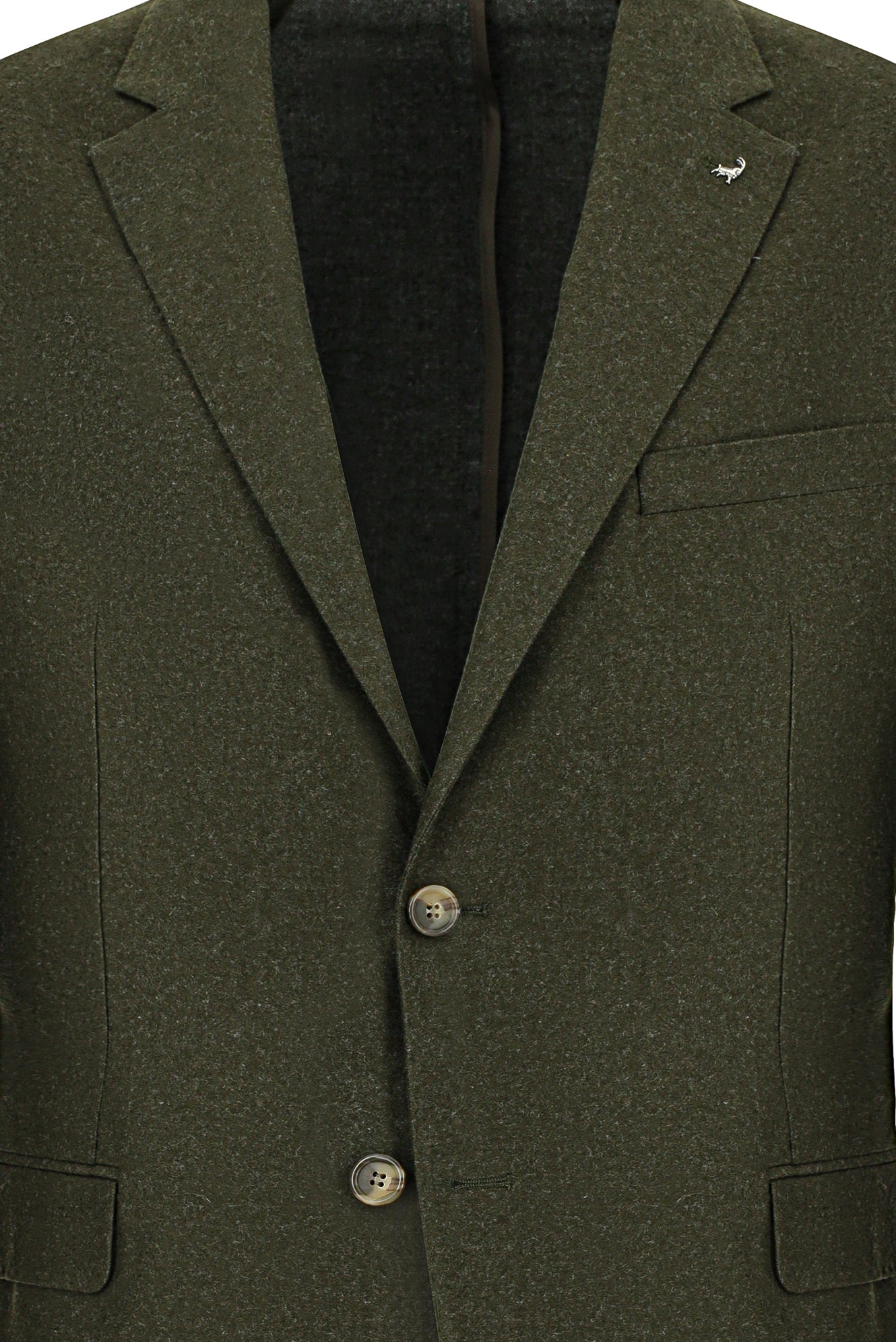 Orta Haki 7 Drop Slim Fit Dar Kesim Ceket