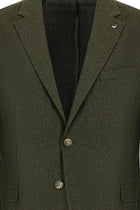 Orta Haki 7 Drop Slim Fit Dar Kesim Ceket