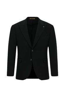 Siyah 6 Drop Regular Fit Standart Kesim Sivri Yaka Tam Astar Cepli Klasik İtalyan Deve Tüyü Ceket