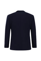 Koyu Lacivert Super Slim Fit Ekstra Dar Kesim Desenli Örme Pamuklu Ceket