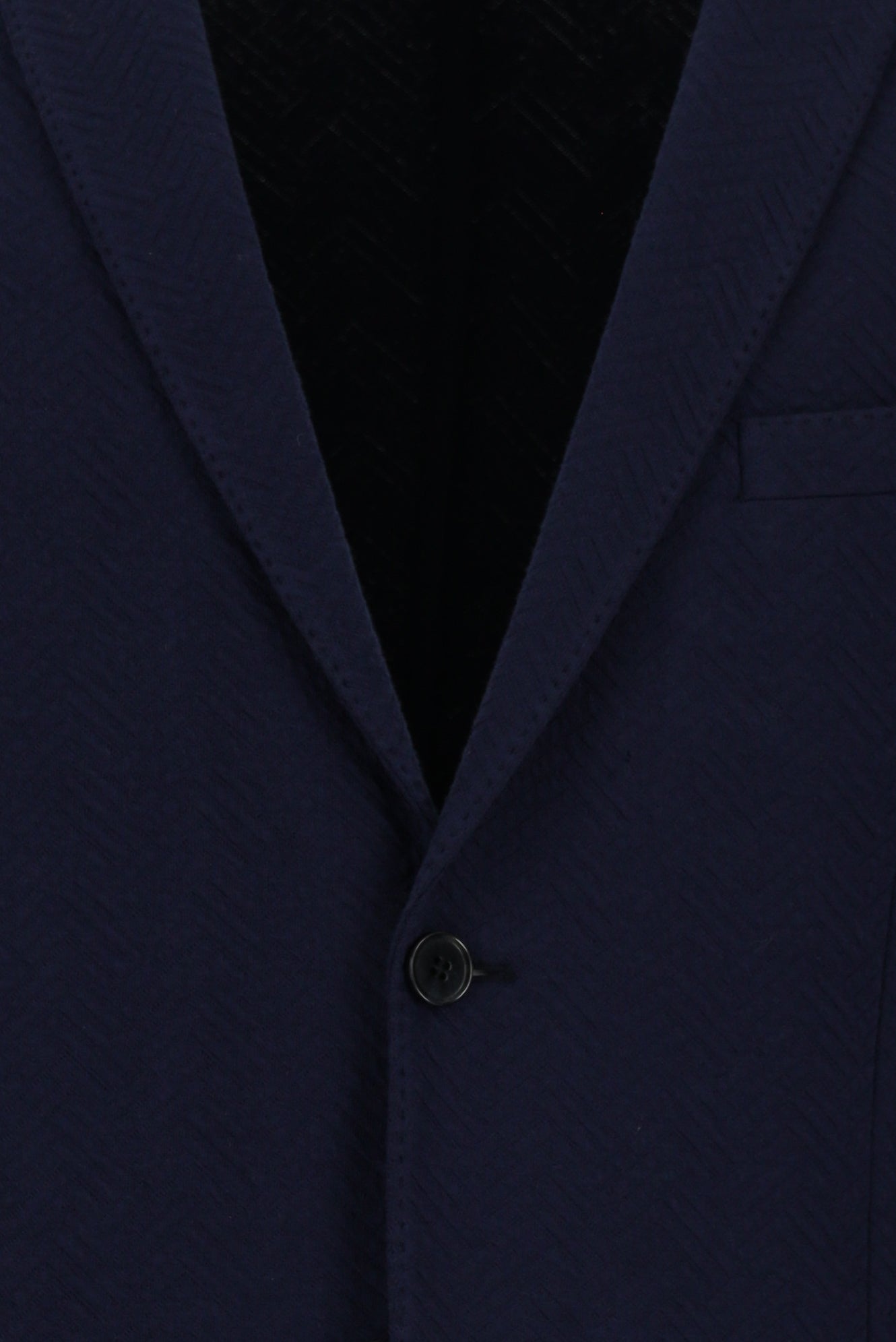 Koyu Lacivert Slim Fit Dar Kesim Desenli Örme Pamuklu Ceket