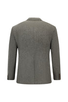 Açık Kahve  6 Drop Regular Fit Standart Kesim Desenli Yünlü Kruvaze Ceket