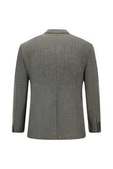 Açık Kahve  6 Drop Regular Fit Standart Kesim Desenli Yünlü Kruvaze Ceket