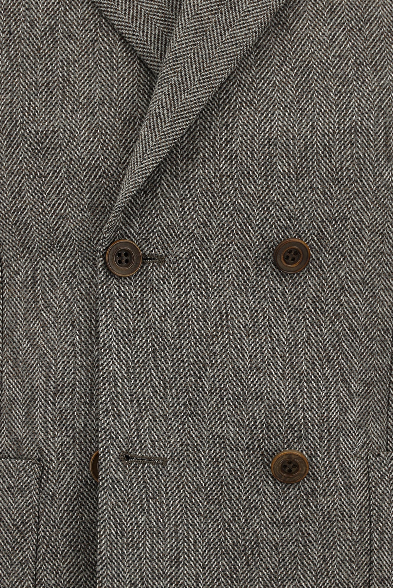 Açık Kahve  6 Drop Regular Fit Standart Kesim Desenli Yünlü Kruvaze Ceket