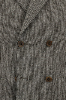 Açık Kahve  6 Drop Regular Fit Standart Kesim Desenli Yünlü Kruvaze Ceket