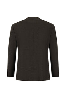 Koyu Kahve 6 Drop Regular Fit Standart Kesim Yünlü Klasik Ekose Ceket-Abdullah Ki??l?