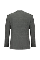 Orta Füme Slim Fit Dar Kesim Klasik Ekose Yünlü Ceket