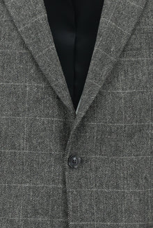Orta Füme Slim Fit Dar Kesim Klasik Ekose Yünlü Ceket