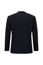 Orta Lacivert 7 Drop Slim Fit Dar Kesim Klasik Ekose Yünlü Ceket-Abdullah Ki??l?