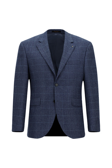 Mavi Relaxed Fit Rahat Kesim Klasik Ekose Yünlü Ceket