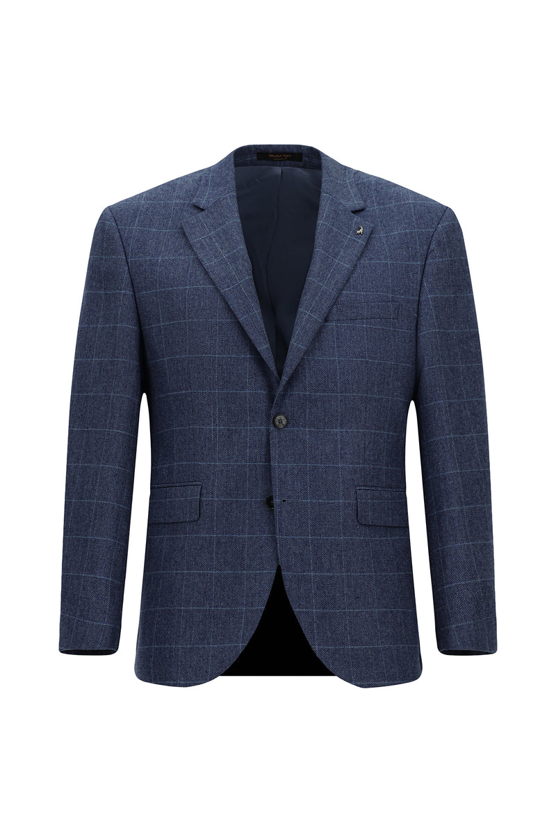 Mavi Relaxed Fit Rahat Kesim Klasik Ekose Yünlü Ceket