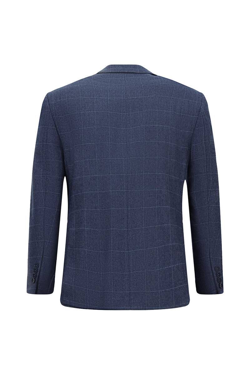 Mavi Relaxed Fit Rahat Kesim Klasik Ekose Yünlü Ceket