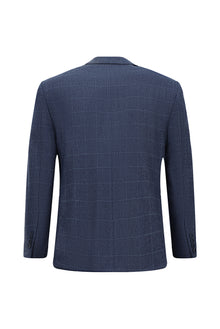 Mavi Slim Fit Dar Kesim Klasik Ekose Yünlü Ceket