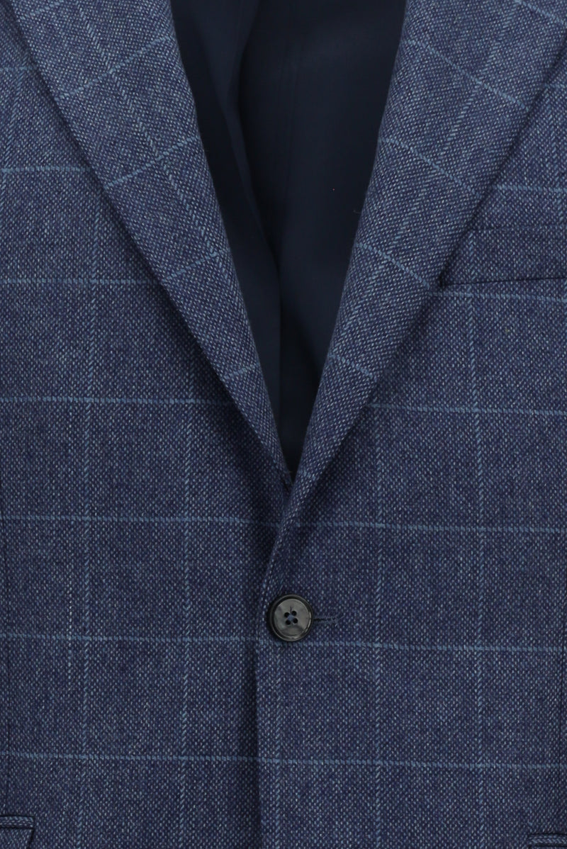 Mavi 4 Drop Relaxed Fit Rahat Kesim Klasik Ekose Yünlü Ceket